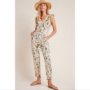 Anthropologie Violet Ruffled Floral Jumpsuit size 4